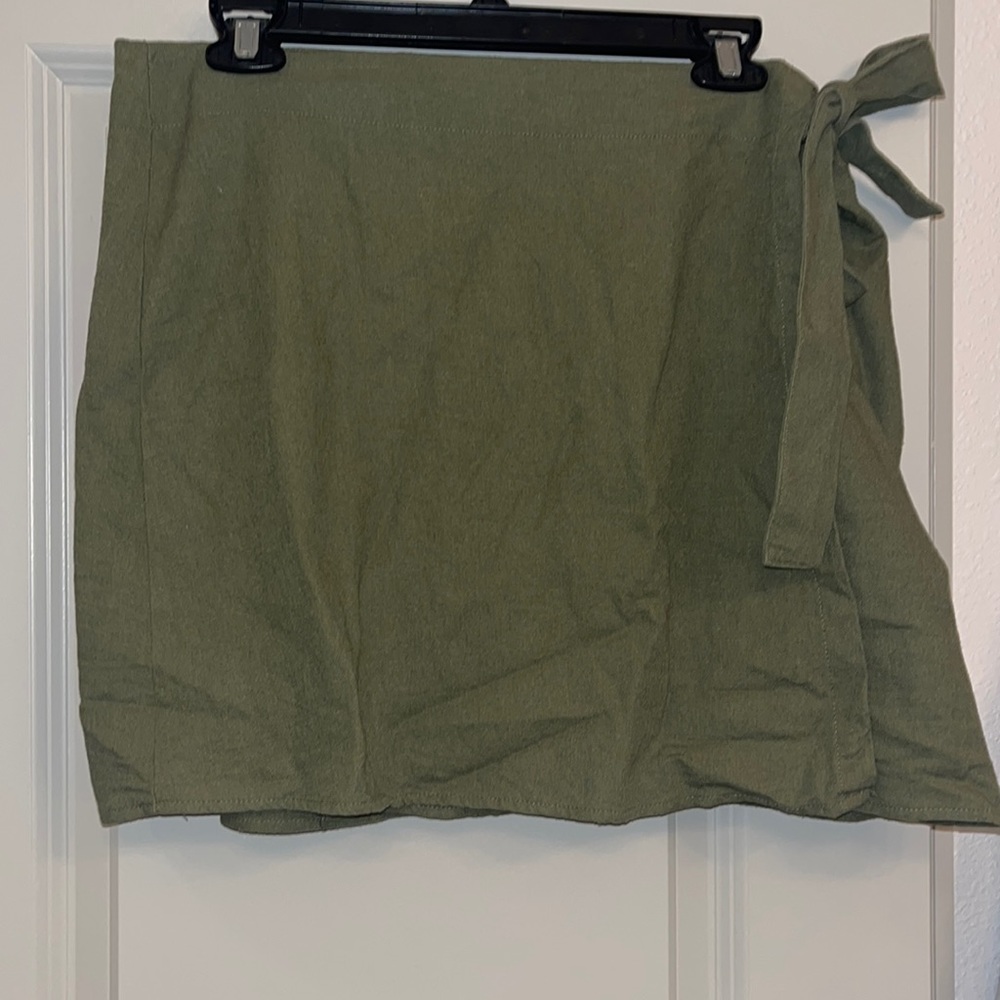 Green wrap skirt